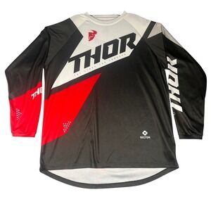 Thor Sector Motocross Jersey XL Mens Black White Red Long Sleeve Dirt Bike ATV